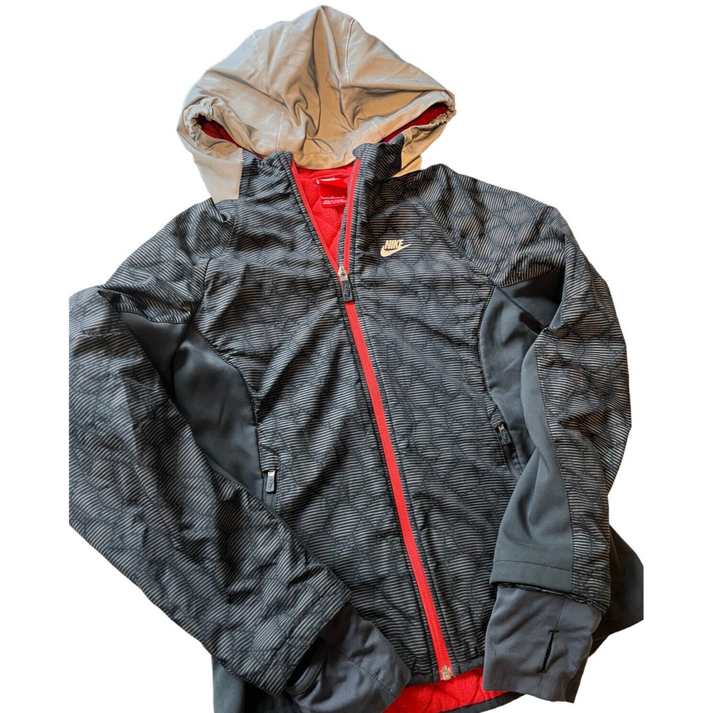 Nike Girl's Ultimate Flash Reflective Hooded Jacket back pink Biking VISIBILITY